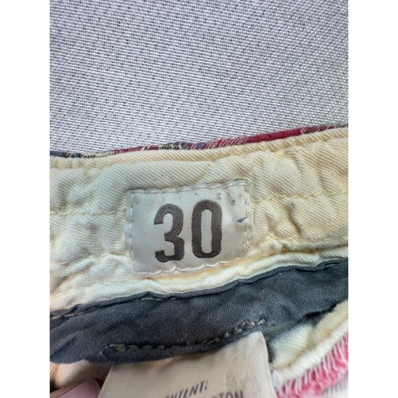 Abercrombie & Fitch Mens Plaid Khaki Shorts Sze 30 Red With Adjustable Waist Tie - Picture 3 of 15